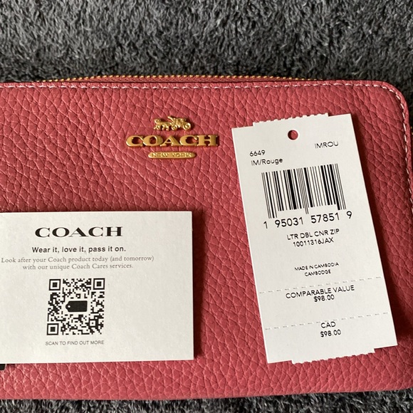 NWT COACH Double Corner Zip Wristlet - Picture 9 of 11